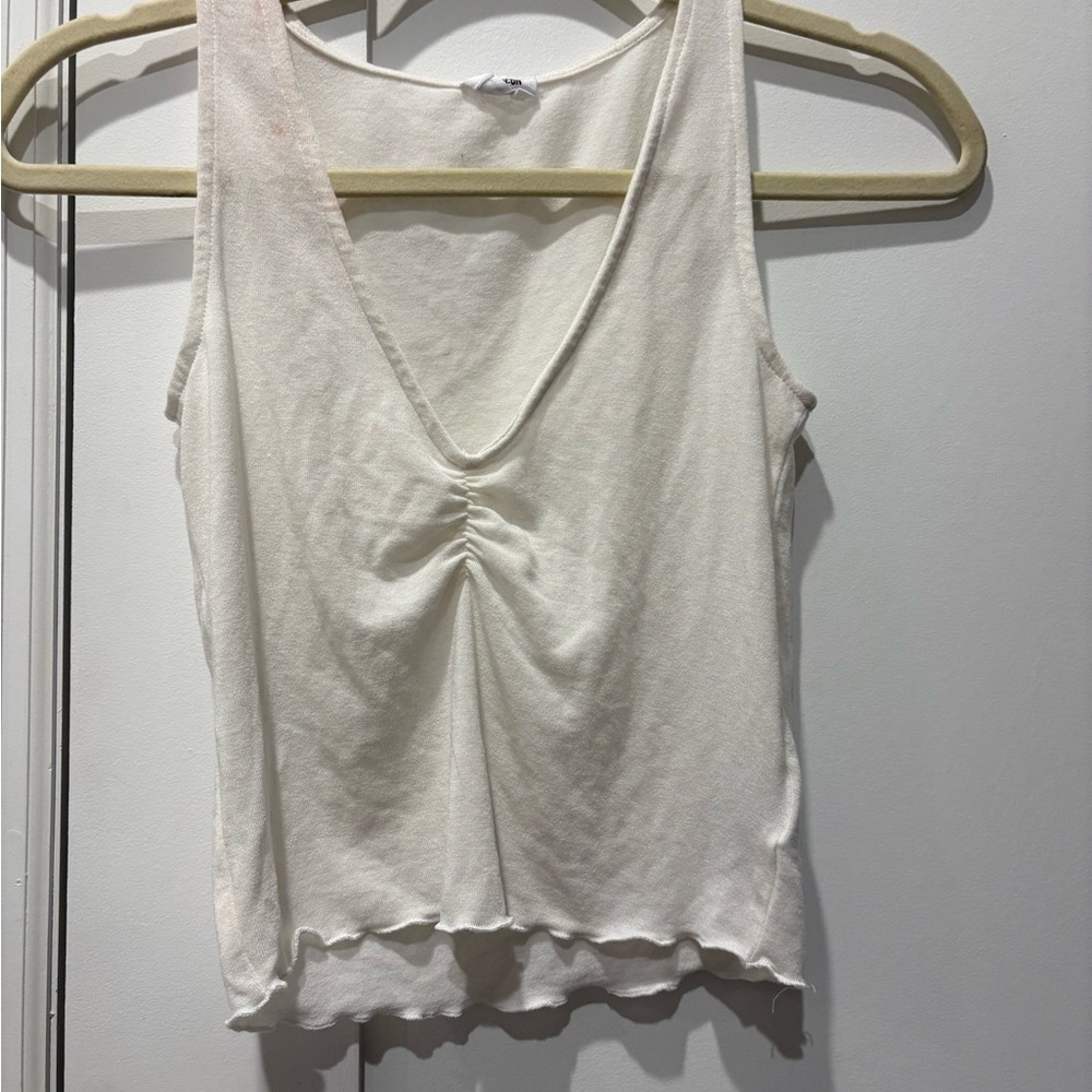 Cotton On Cream V-Neck Tank Top